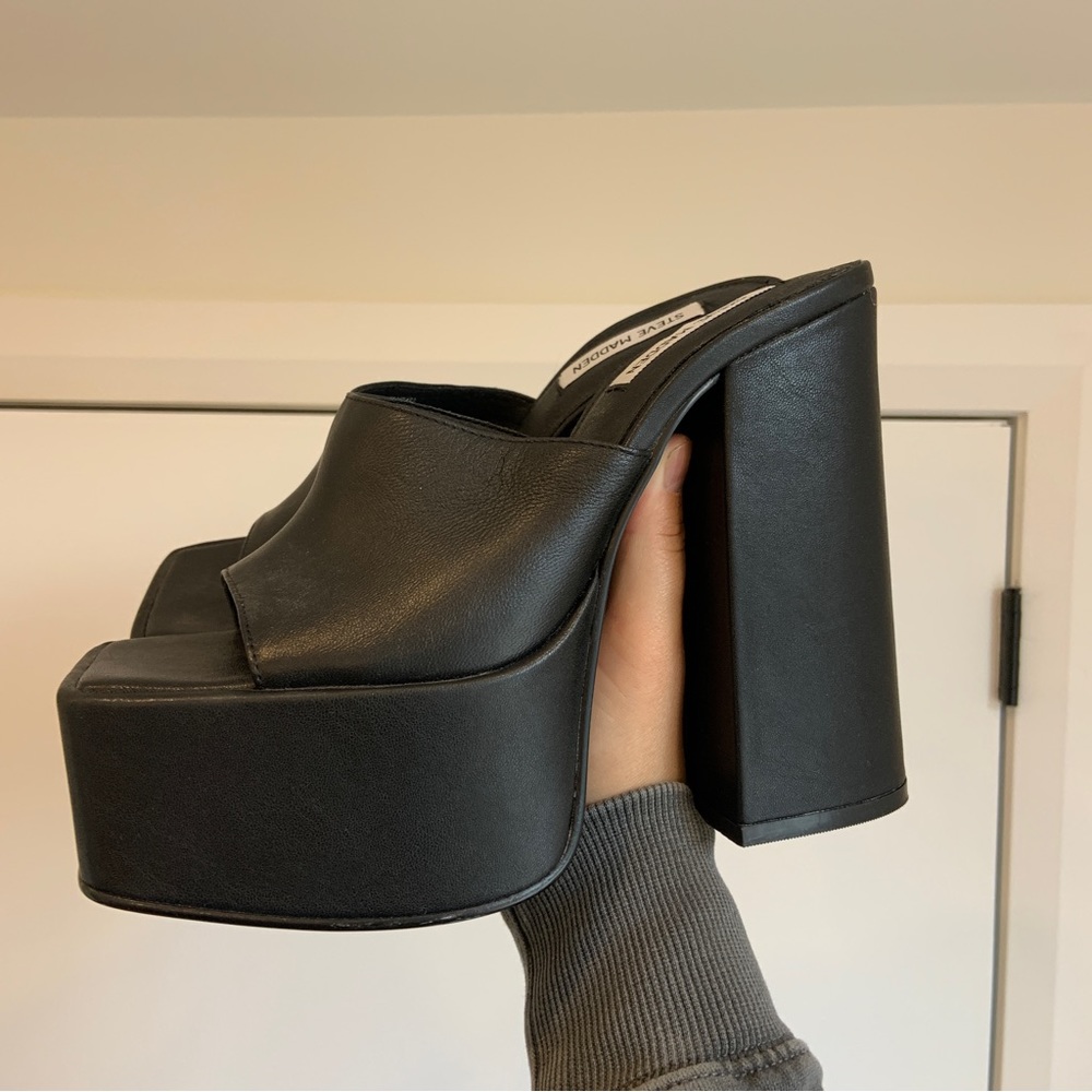Steve Madden Black Platform Heels